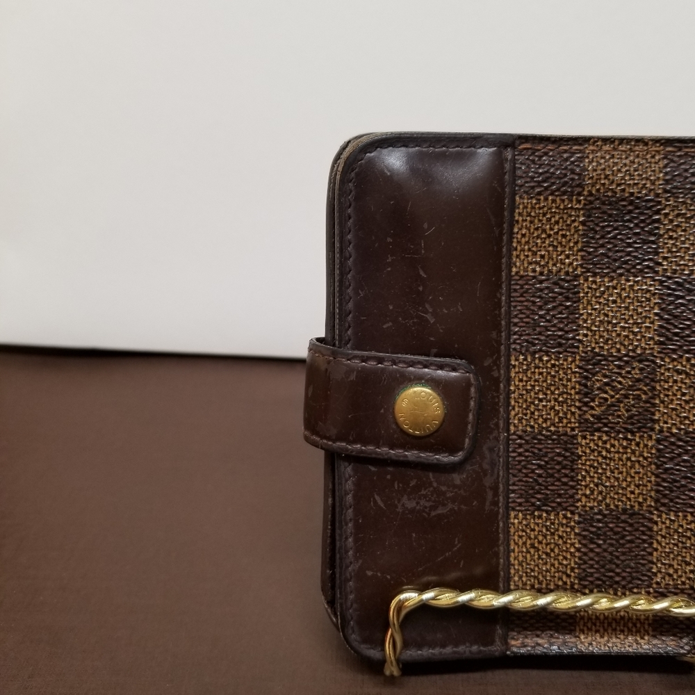 LOUIS VUITTON Damier ebene zipper compact wall #11 - Picture 2 of 16
